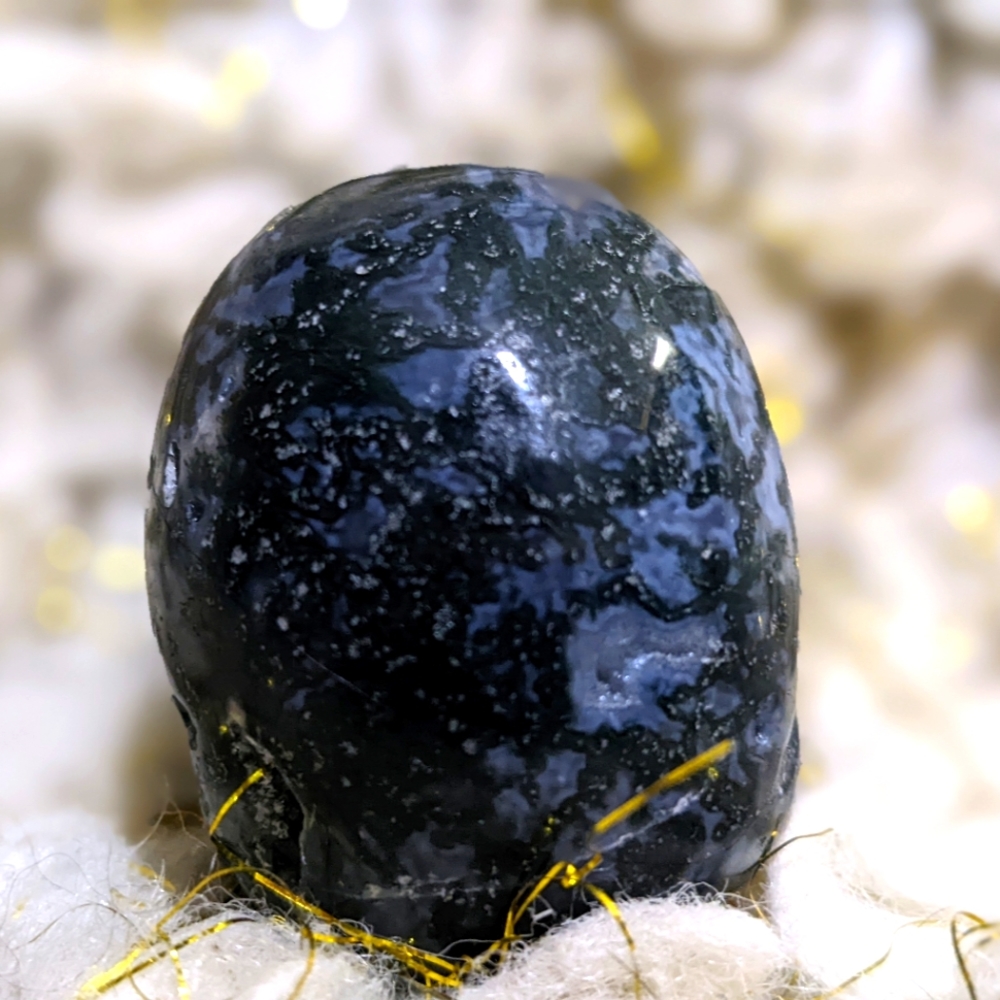 Sapphire Corundum Crystal Skull Gemstone Mineral Witch Goth Boho Festival Hippie - Picture 4 of 7